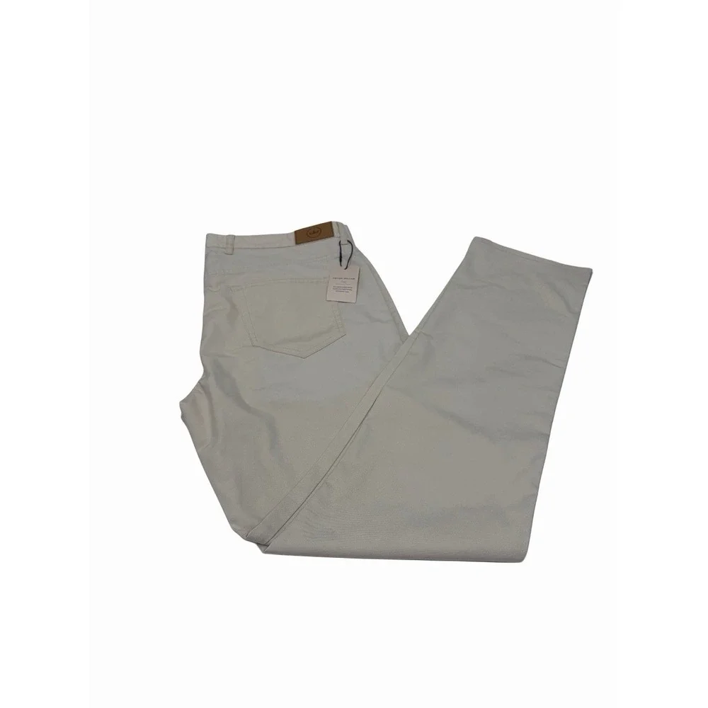 Peter Millar Performance Golf Mens 5 Pocket Pants Ivory Size 36x32 NWT